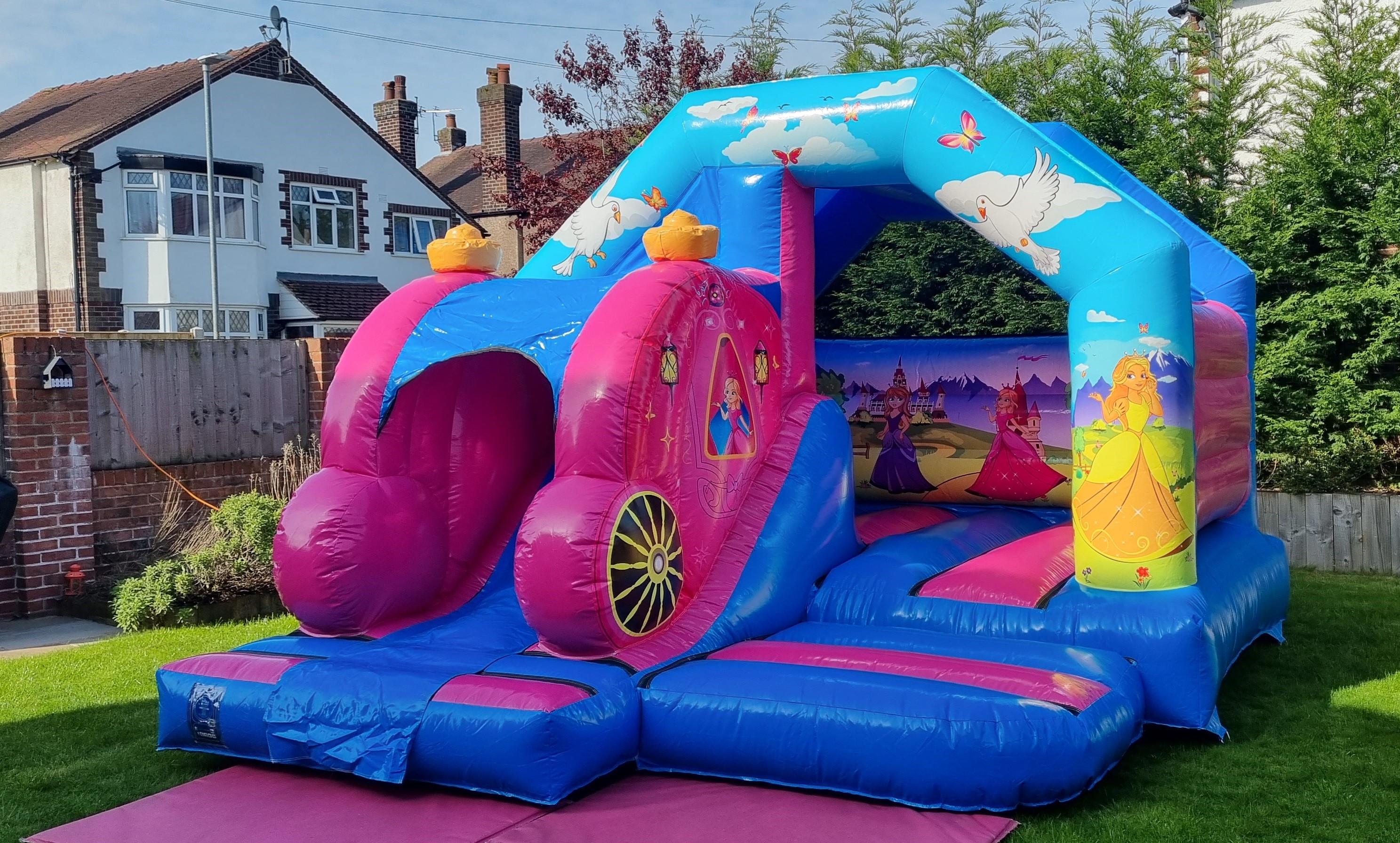 Professional bouncy castle with slide combo hire in Stockport.